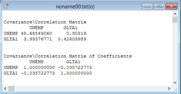 Output of VCV and CMOM